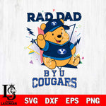 BYU Cougars Pooh Bear Rad Dad SVG DXF EPS PNG FILE, NCAA File Cut,Digital Download,Instant Download