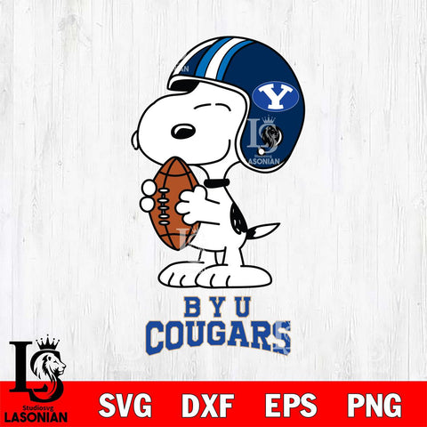 BYU Cougars Snoopy Rugby Svg Eps Dxf Png File, NCAA svg , Digital Download , Instant Download, Cricut File