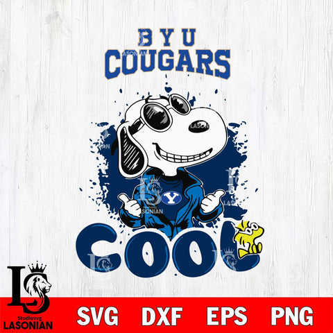 BYU Cougars Snoopy Sport 7 Svg Eps Dxf Png File, Digital Download