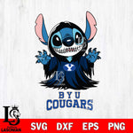 BYU Cougars Stitch Ghost Svg Eps Dxf Png File, NCAA svg, Digital Download, Instant Download