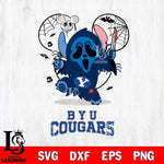 BYU Cougars Stitch Ghost Face Halloween 2 Svg Eps Dxf Png File, Digital Download, Instant Download