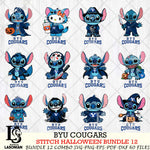 BYU Cougars Stitch Horror Bundle 12 SVG Svg Eps Dxf Png File, NCAA svg, Digital Download, Instant Download