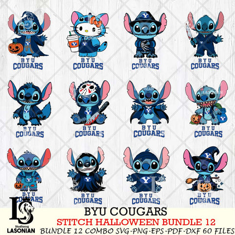 BYU Cougars Stitch Horror Bundle 12 SVG Svg Eps Dxf Png File, NCAA svg, Digital Download, Instant Download