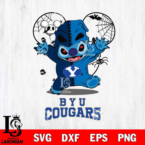 BYU Cougars Stitch Horror Halloween 2 Svg Eps Dxf Png File, Digital Download, Instant Download