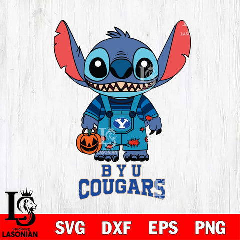 BYU Cougars Stitch Horror Halloween Svg Eps Dxf Png File, NCAA svg, Digital Download, Instant Download