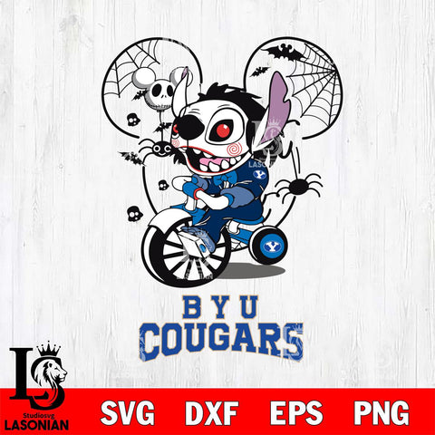 BYU Cougars Stitch Jigsaws Halloween Svg Eps Dxf Png File, Digital Download, Instant Download