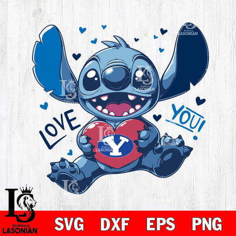 BYU Cougars Stitch Love Svg Eps Dxf Png File, NCAA svg, Digital Download, Instant Download