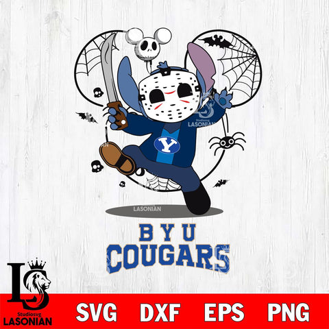 BYU Cougars Stitch jason voorhees Halloween Svg Eps Dxf Png File, Digital Download, Instant Download