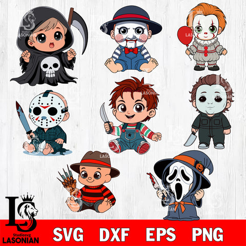 Baby Horror Bundle SVG DXF EPS PNG FILE, Halloween File Cut, Digital Download,Instant Download, Silhouette,Horror Cricut