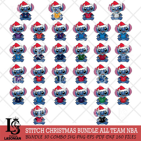 Baby Stitch Christmas NBA ALL TEAM SVG DXF EPS PNG file, Cut file cricut, Instant Download