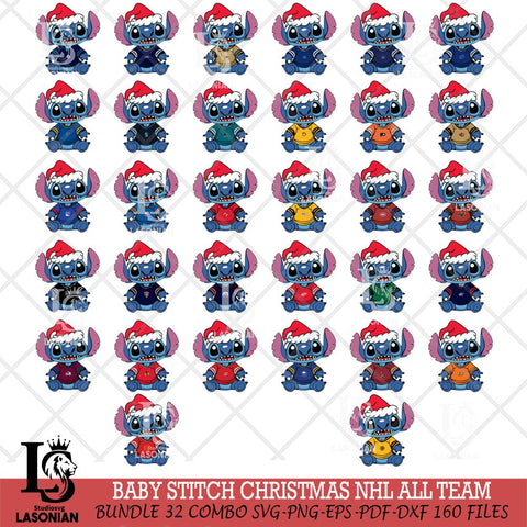 Baby Stitch Christmas NHL ALL TEAM Svg Eps Dxf Png File, Digital Download, Instant Download