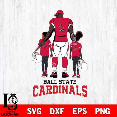 Ball State Cardinals 3 Father and son Rugby SVG DXF EPS PNG FILE,NCAA SVG, Father day Digital Download,Instant Download, Silhouette