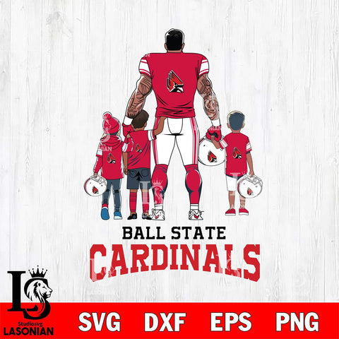 Ball State Cardinals 4 Father and son Rugby SVG DXF EPS PNG FILE,NCAA SVG, Father day Digital Download,Instant Download, Silhouette