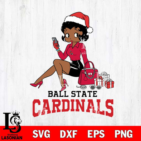 Ball State Cardinals Betty Boop Phone File Cut, NCAA SVG DXF EPS PNG PDF File, Digital Download , Criucut , Silhouette