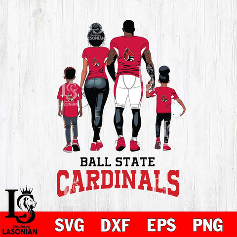 Ball State Cardinals Family Love Rugby SVG DXF EPS PNG FILE,NCAA SVG, Father day Digital Download,Instant Download, Silhouette