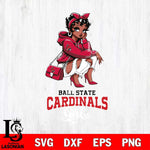 Ball State Cardinals Fashion Black Fan Girl Betty Boop, Svg Eps Dxf Png File, Digital Download