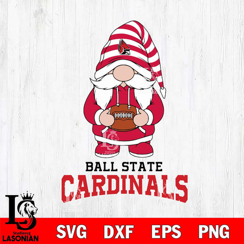 Ball State Cardinals Gnome Football File Cut, NCAA SVG, Digital Download , Criucut , Silhouette