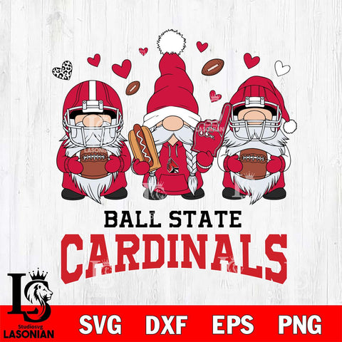 Ball State Cardinals Gnome Rugby File Cut, NCAA SVG, Digital Download , Criucut , Silhouette