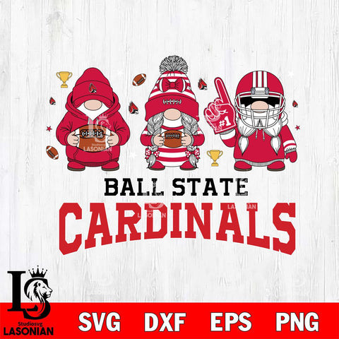 Ball State Cardinals Gnome #1 Football File Cut, NCAA SVG, Digital Download , Criucut , Silhouette