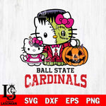 Ball State Cardinals Hello Kitty Horror 10 Svg Eps Dxf Png File, Digital Download