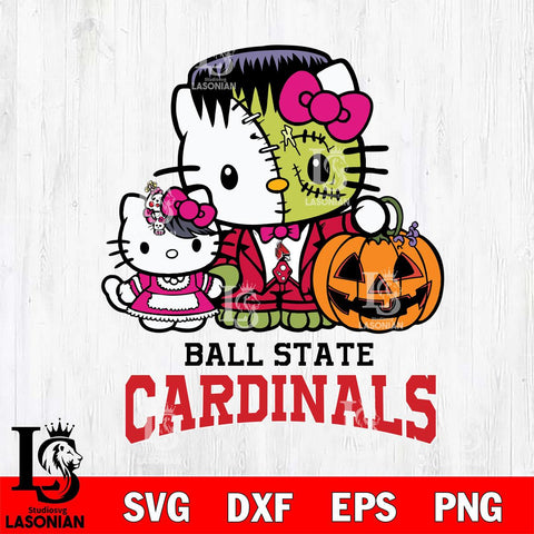 Ball State Cardinals Hello Kitty Horror 10 Svg Eps Dxf Png File, Digital Download