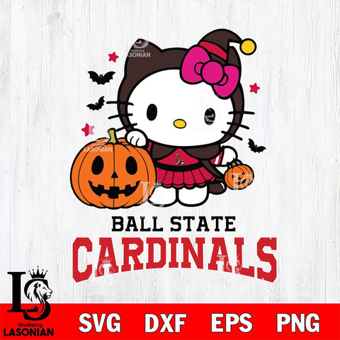 Ball State Cardinals Hello Kitty Horror 1 Svg Eps Dxf Png File, Digital Download