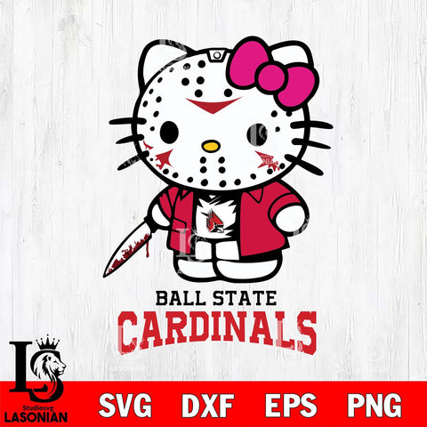 Ball State Cardinals Hello Kitty Horror 3 Svg Eps Dxf Png File, Digital Download