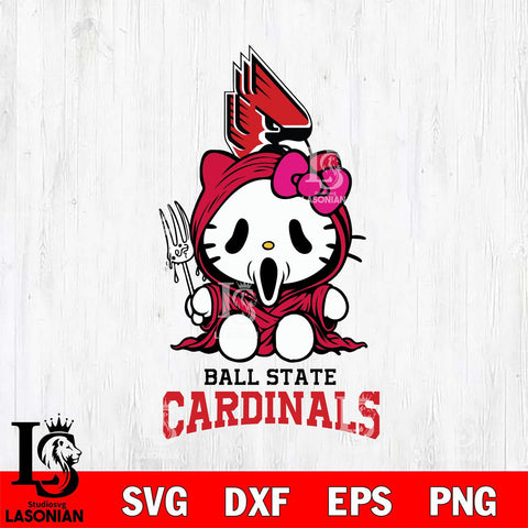 Ball State Cardinals Hello Kitty Horror 4 Svg Eps Dxf Png File, Digital Download