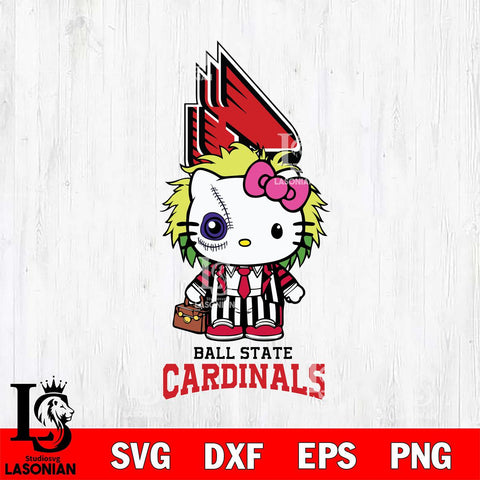 Ball State Cardinals Hello Kitty Horror 8 Svg Eps Dxf Png File, Digital Download