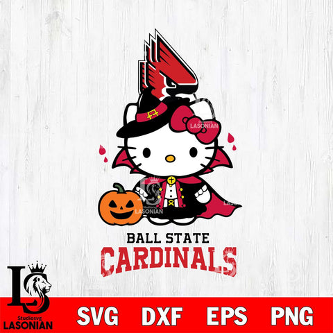 Ball State Cardinals Hello Kitty Horror 9 Svg Eps Dxf Png File, Digital Download