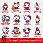 Ball State Cardinals Hello Kitty Horror NCAA Bundle 12 SVG Svg Eps Dxf Png File, Digital Download
