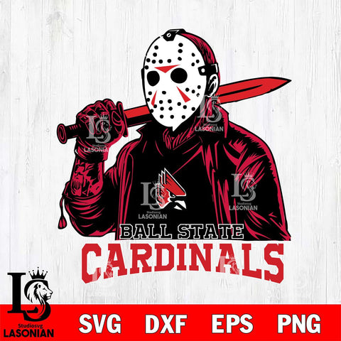 Ball State Cardinals Jason Voorhees Horror 12 Svg Eps Dxf Png File, NCAA svg, Digital Download, Instant Download