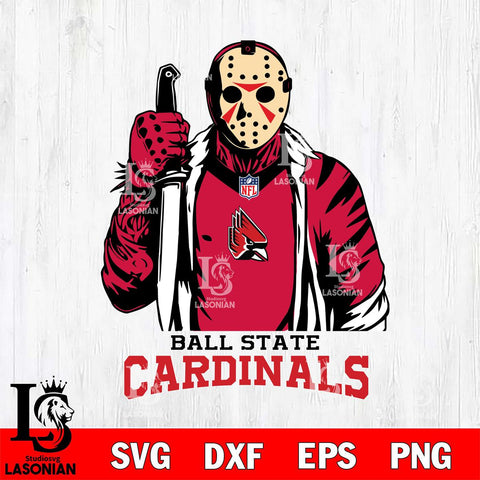 Ball State Cardinals Jason Voorhees Horror 3 Svg Eps Dxf Png File, NCAA svg, Digital Download, Instant Download