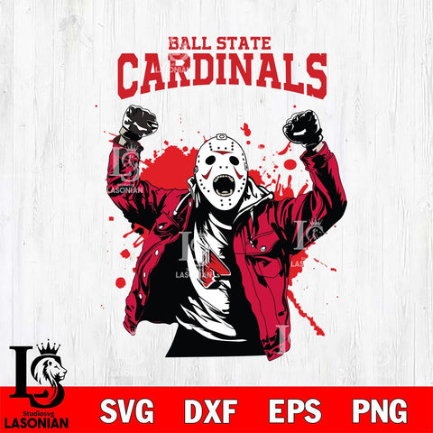 Ball State Cardinals Jason Voorhees Horror Halloween 3 Svg Eps Dxf Png File, NCAA svg, Digital Download, Instant Download