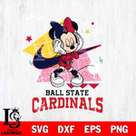Ball State Cardinals Minnie Mouse Dancing SVG DXF EPS PNG FILE, NCAA File Cut,Digital Download,Instant Download