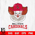 Ball State Cardinals Pennywise Horror Sport 12 Svg Eps Dxf Png File, Digital Download