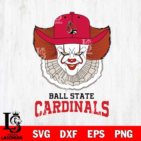 Ball State Cardinals Pennywise Horror Sport 12 Svg Eps Dxf Png File, Digital Download