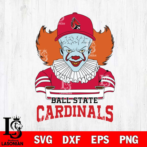 Ball State Cardinals Pennywise Horror Sport 2 Svg Eps Dxf Png File, Digital Download