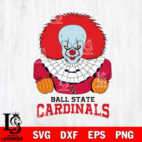 Ball State Cardinals Pennywise Horror Sport 3 Svg Eps Dxf Png File, Digital Download