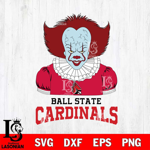 Ball State Cardinals Pennywise Horror Sport 5 Svg Eps Dxf Png File, Digital Download