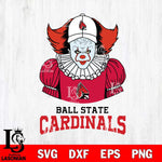 Ball State Cardinals Pennywise Horror Sport 7 Svg Eps Dxf Png File, Digital Download