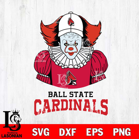 Ball State Cardinals Pennywise Horror Sport 7 Svg Eps Dxf Png File, Digital Download