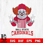 Ball State Cardinals Pennywise Horror Sport 8 Svg Eps Dxf Png File, Digital Download
