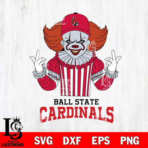 Ball State Cardinals Pennywise Horror Sport 8 Svg Eps Dxf Png File, Digital Download