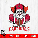 Ball State Cardinals Pennywise Horror Sport 9 Svg Eps Dxf Png File, Digital Download