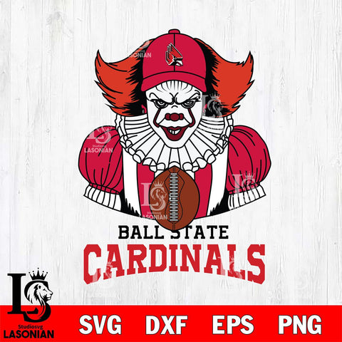 Ball State Cardinals Pennywise Horror Sport 9 Svg Eps Dxf Png File, Digital Download