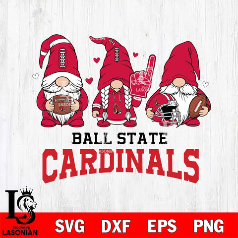 Ball State Cardinals Rugby Gnome File Cut, NCAA SVG, Digital Download , Criucut , Silhouette
