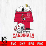 Ball State Cardinals Snoopy Chill Football SVG DXF EPS PNG FILE,Snoopy File Cut, NCAA Digital Download,Instant Download,Christmas Silhouette