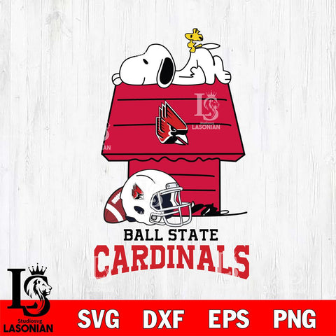 Ball State Cardinals Snoopy Chill Football SVG DXF EPS PNG FILE,Snoopy File Cut, NCAA Digital Download,Instant Download,Christmas Silhouette
