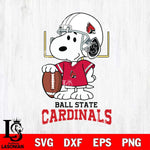 Ball State Cardinals Snoopy Player Football SVG DXF EPS PNG FILE,Snoopy File Cut, NCAA Digital Download,Instant Download,Christmas Silhouette